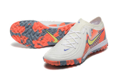 Men's Nike Phantom GX 2 Elite TF Artificial Turf Low-Tops Football Shoes - White/Blue/Yellow/Orange