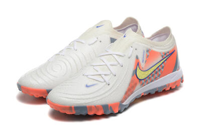 Men's Nike Phantom GX 2 Elite TF Artificial Turf Low-Tops Football Shoes - White/Blue/Yellow/Orange