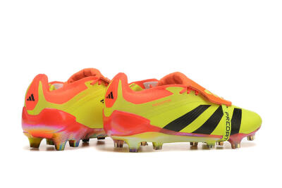 Men's Adidas Predator Elite Foldover Tongue FG Firm Ground Low-Tops Football Boots - Yellow/Black/Orange