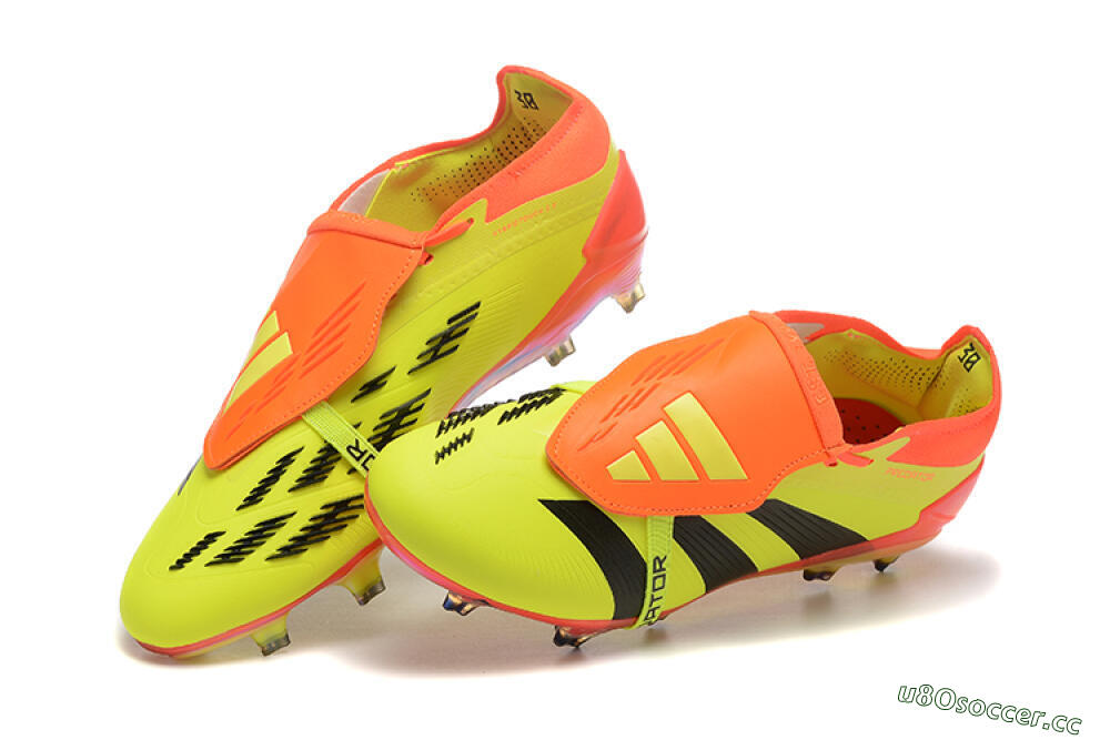 Men's Adidas Predator Elite Foldover Tongue FG Firm Ground Low-Tops Football Boots - Yellow/Black/Orange 6