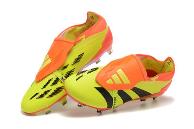 Men's Adidas Predator Elite Foldover Tongue FG Firm Ground Low-Tops Football Boots - Yellow/Black/Orange