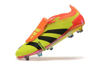 Men's Adidas Predator Elite Foldover Tongue FG Firm Ground Low-Tops Football Boots - Yellow/Black/Orange