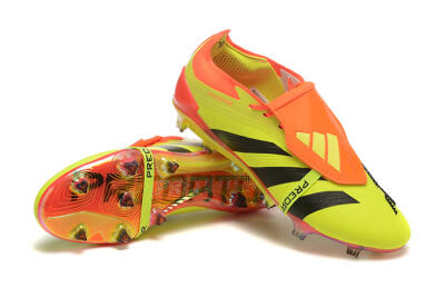 Men's Adidas Predator Elite Foldover Tongue FG Firm Ground Low-Tops Football Boots - Yellow/Black/Orange