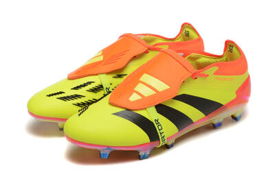 Men's Adidas Predator Elite Foldover Tongue FG Firm Ground Low-Tops Football Boots - Yellow/Black/Orange