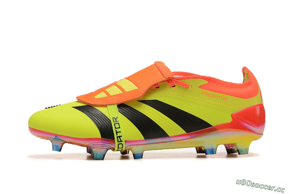 Men's Adidas Predator Elite Foldover Tongue FG Firm Ground Low-Tops Football Boots - Yellow/Black/Orange 0