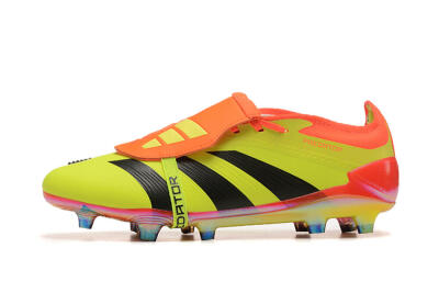 Men's Adidas Predator Elite Foldover Tongue FG Firm Ground Low-Tops Football Boots - Yellow/Black/Orange