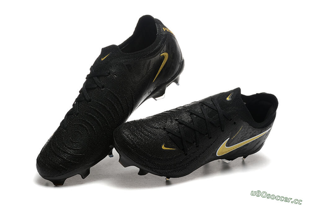 Men's Nike Phantom Luna Elite NU FG Firm Ground Low-Tops Football Boots - Black/Gold 6