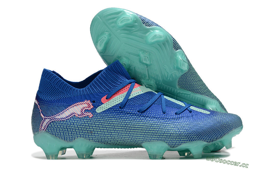 Men's Puma Future Ultimate FG Firm Ground Low-Tops Football Boots - Jade/Blue/Red 2