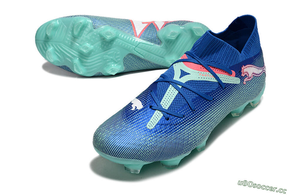 Men's Puma Future Ultimate FG Firm Ground Low-Tops Football Boots - Jade/Blue/Red 3