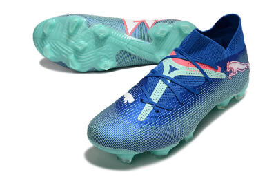 Men's Puma Future Ultimate FG Firm Ground Low-Tops Football Boots - Jade/Blue/Red