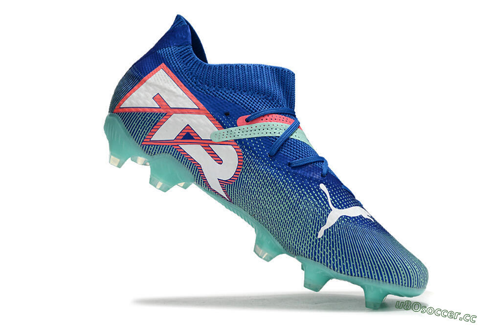 Men's Puma Future Ultimate FG Firm Ground Low-Tops Football Boots - Jade/Blue/Red 4