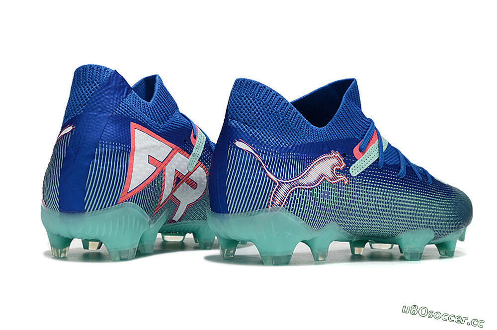 Men's Puma Future Ultimate FG Firm Ground Low-Tops Football Boots - Jade/Blue/Red 6