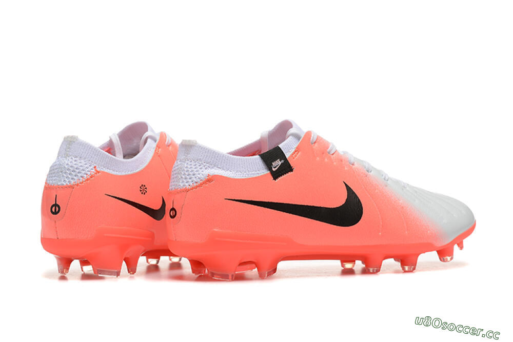 Men's Nike Tiempo Legend 10 Elite FG Firm Ground Low-Tops Football Boots - White/Pink/Black 9