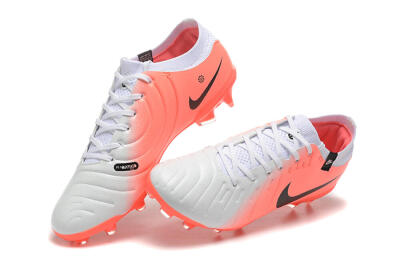 Men's Nike Tiempo Legend 10 Elite FG Firm Ground Low-Tops Football Boots - White/Pink/Black