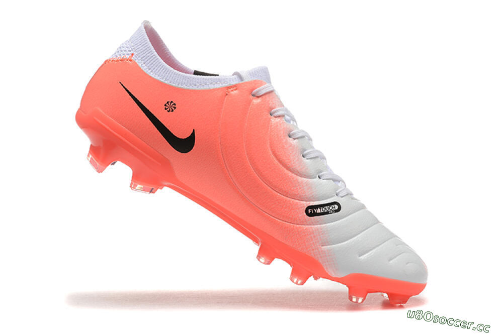 Men's Nike Tiempo Legend 10 Elite FG Firm Ground Low-Tops Football Boots - White/Pink/Black 7