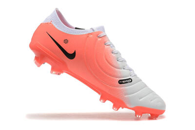 Men's Nike Tiempo Legend 10 Elite FG Firm Ground Low-Tops Football Boots - White/Pink/Black