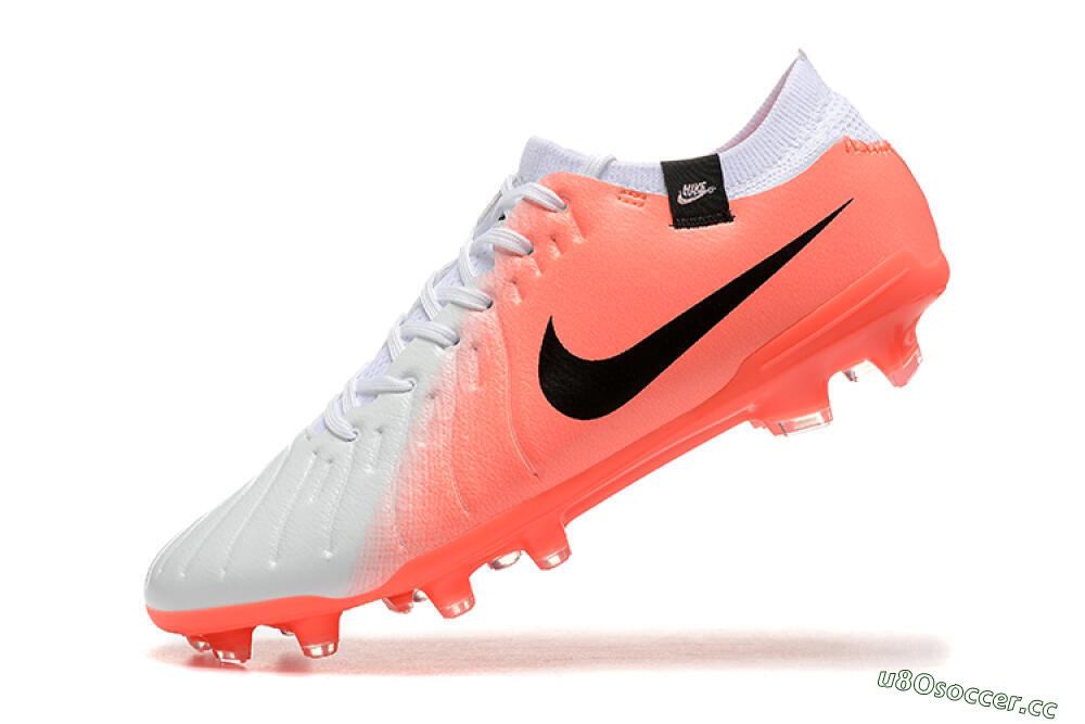 Men's Nike Tiempo Legend 10 Elite FG Firm Ground Low-Tops Football Boots - White/Pink/Black 8