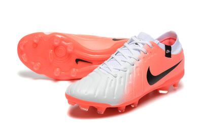 Men's Nike Tiempo Legend 10 Elite FG Firm Ground Low-Tops Football Boots - White/Pink/Black