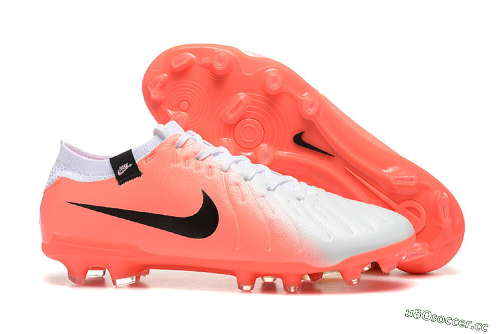 Men's Nike Tiempo Legend 10 Elite FG Firm Ground Low-Tops Football Boots - White/Pink/Black 2