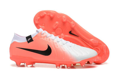 Men's Nike Tiempo Legend 10 Elite FG Firm Ground Low-Tops Football Boots - White/Pink/Black
