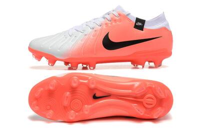 Men's Nike Tiempo Legend 10 Elite FG Firm Ground Low-Tops Football Boots - White/Pink/Black