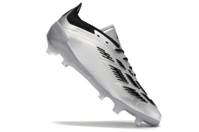 Men's Adidas Predator Accuracy Elite FG Firm Ground Low-Tops Football Boots - Silver/Black