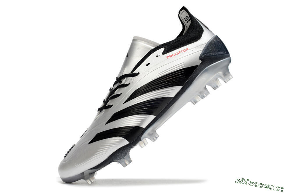 Men's Adidas Predator Accuracy Elite FG Firm Ground Low-Tops Football Boots - Silver/Black 5