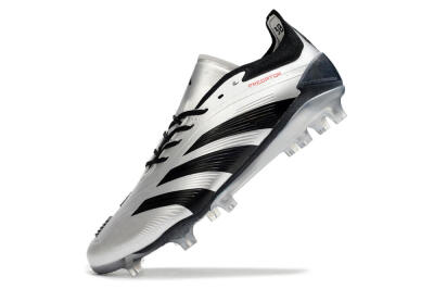 Men's Adidas Predator Accuracy Elite FG Firm Ground Low-Tops Football Boots - Silver/Black