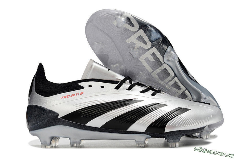 Men's Adidas Predator Accuracy Elite FG Firm Ground Low-Tops Football Boots - Silver/Black 2