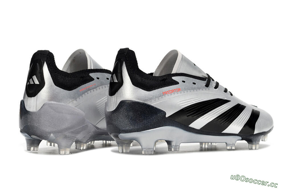 Men's Adidas Predator Accuracy Elite FG Firm Ground Low-Tops Football Boots - Silver/Black 6