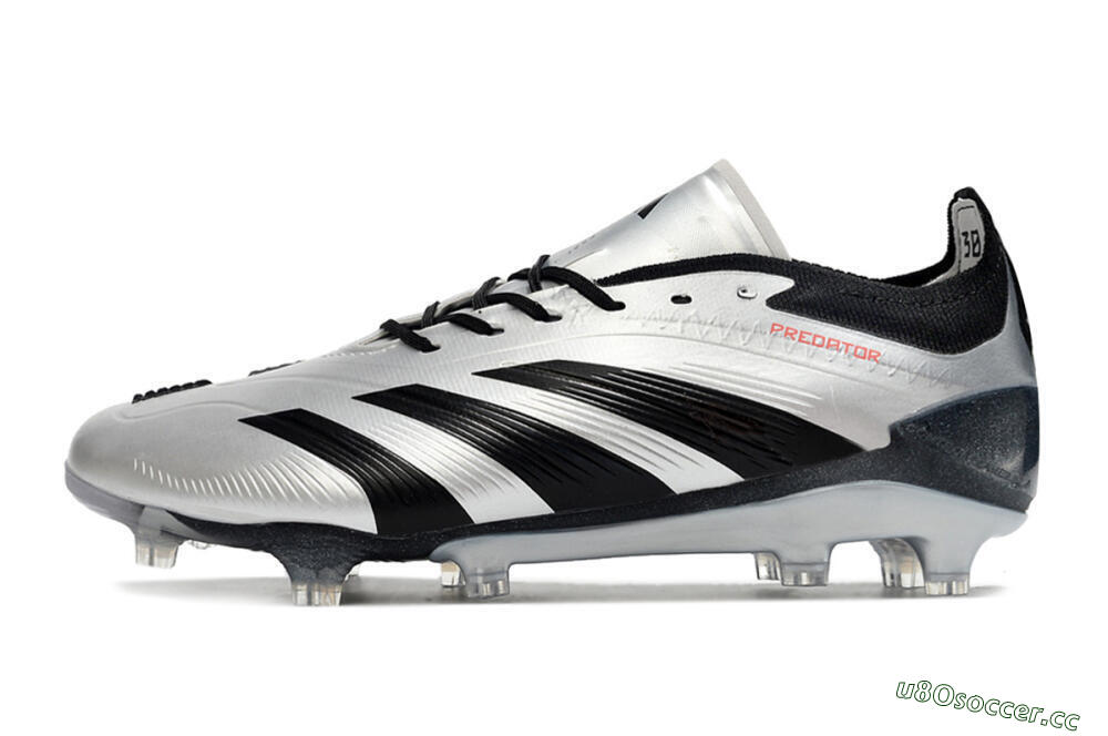Men's Adidas Predator Accuracy Elite FG Firm Ground Low-Tops Football Boots - Silver/Black 0