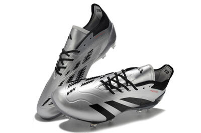 Men's Adidas Predator Accuracy Elite FG Firm Ground Low-Tops Football Boots - Silver/Black