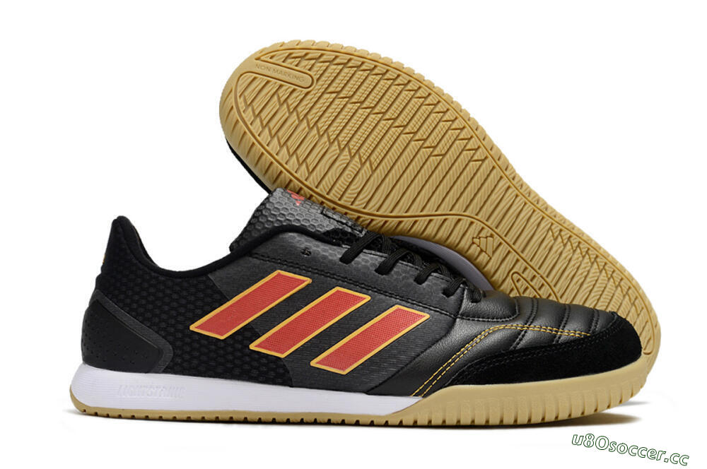 Men's Adidas Top Sala FG Indoor & Futsal Low-Tops Football Shoes - Black/Orange/Brown 2