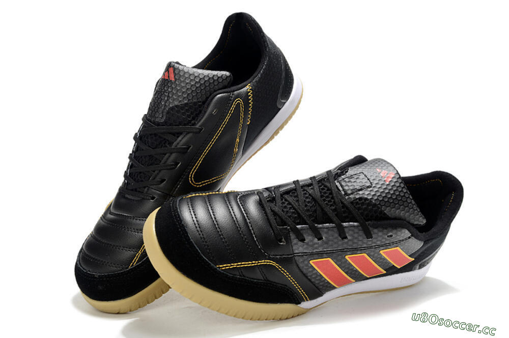 Men's Adidas Top Sala FG Indoor & Futsal Low-Tops Football Shoes - Black/Orange/Brown 3