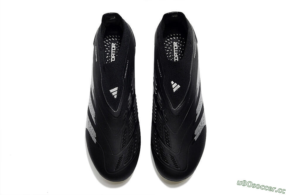 Unisex Adidas Predator Accuracy+ Laceless FG Firm Ground Low-Tops Football Boots - Black/Silver 4