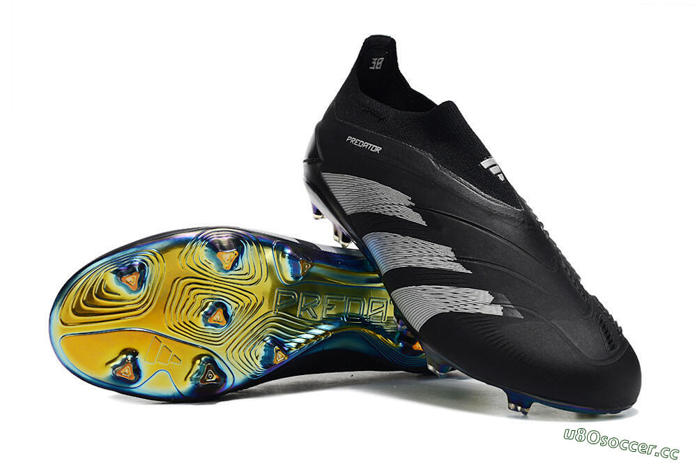 Unisex Adidas Predator Accuracy+ Laceless FG Firm Ground Low-Tops Football Boots - Black/Silver 3