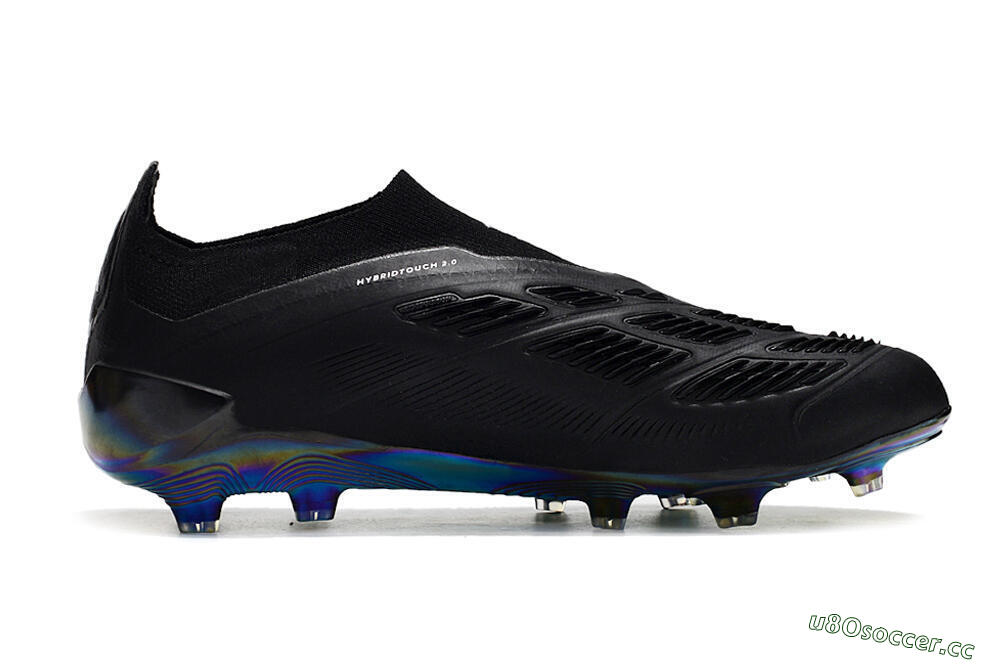Unisex Adidas Predator Accuracy+ Laceless FG Firm Ground Low-Tops Football Boots - Black/Silver 5