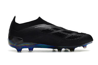 Unisex Adidas Predator Accuracy+ Laceless FG Firm Ground Low-Tops Football Boots - Black/Silver