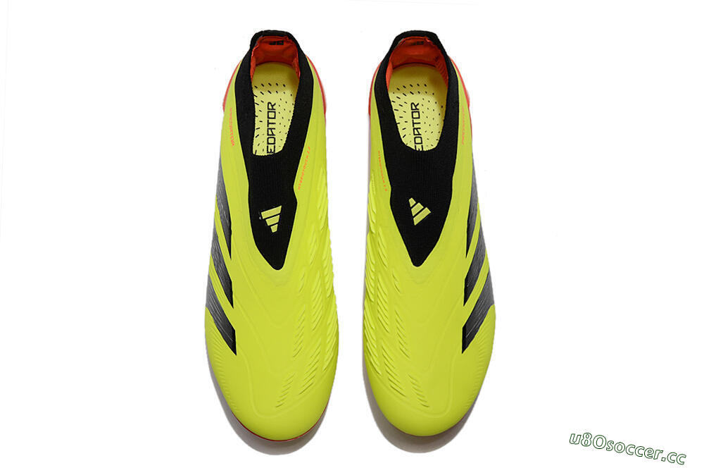 Unisex Adidas Predator Accuracy+ Laceless FG Firm Ground Low-Tops Football Boots - Yellow/Black/Grey 4