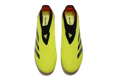 Unisex Adidas Predator Accuracy+ Laceless FG Firm Ground Low-Tops Football Boots - Yellow/Black/Grey