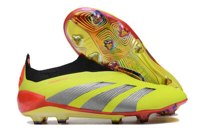 Unisex Adidas Predator Accuracy+ Laceless FG Firm Ground Low-Tops Football Boots - Yellow/Black/Grey