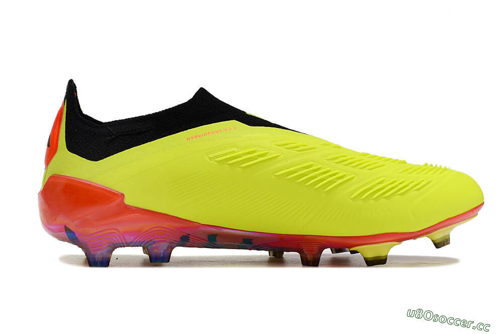 Unisex Adidas Predator Accuracy+ Laceless FG Firm Ground Low-Tops Football Boots - Yellow/Black/Grey 5
