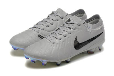 Men's Nike Tiempo Legend 10 Elite FG Firm Ground Low-Tops Football Boots - Grey/Black/Silver
