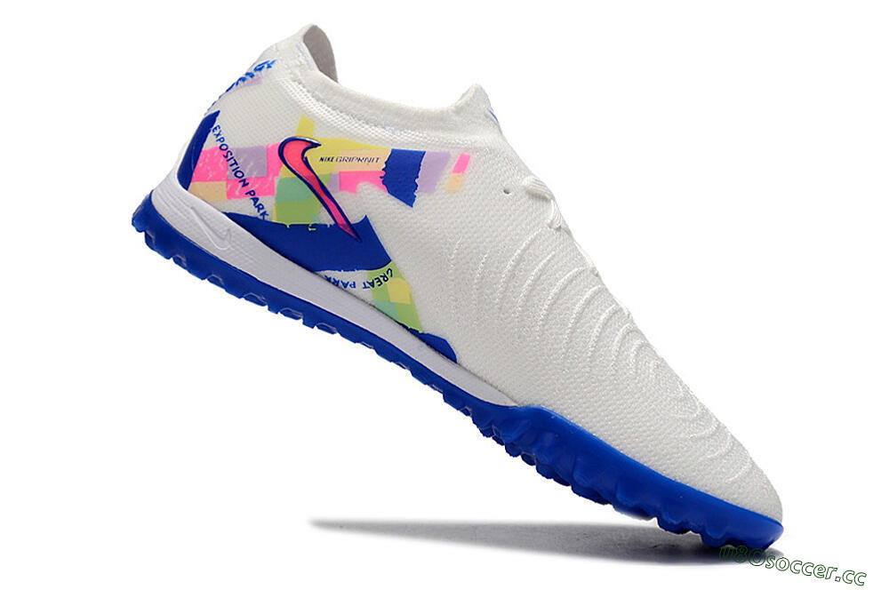 Men's Nike Phantom Luna Elite TF Artificial Turf Low-Tops Football Shoes - White/Blue/Pink/Yellow 4