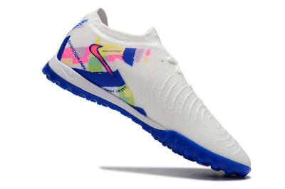 Men's Nike Phantom Luna Elite TF Artificial Turf Low-Tops Football Shoes - White/Blue/Pink/Yellow