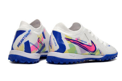 Men's Nike Phantom Luna Elite TF Artificial Turf Low-Tops Football Shoes - White/Blue/Pink/Yellow