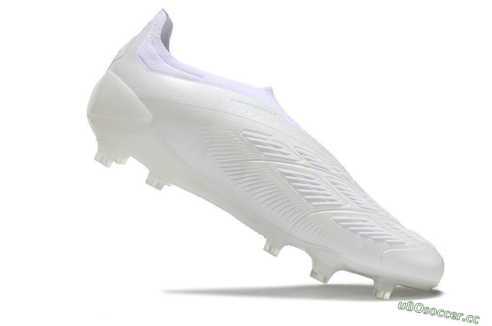 Men's Adidas Predator Accuracy+ Laceless FG Firm Ground Low-Tops Football Boots - White/Blue 4