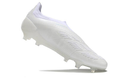 Men's Adidas Predator Accuracy+ Laceless FG Firm Ground Low-Tops Football Boots - White/Blue