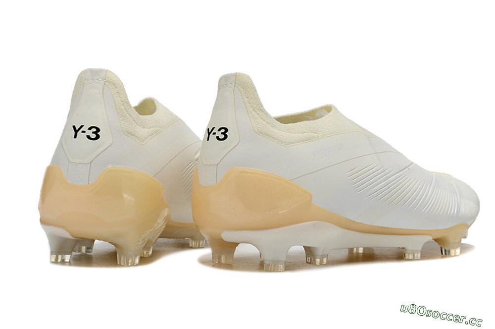 Men's Adidas Predator Accuracy+ Laceless FG Firm Ground Low-Tops Football Boots - White/Beige 6
