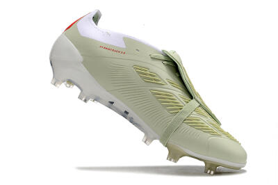 Men's Adidas Predator Elite Foldover Tongue FG Firm Ground Low-Tops Football Boots - Beige/Black/White